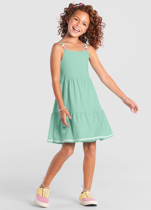 Brandili - Vestido Infantil Menina com Miçangas Azul