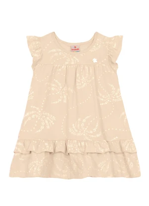 Brandili - Vestido Infantil Menina com Mini Flores Natural - BRANDILI