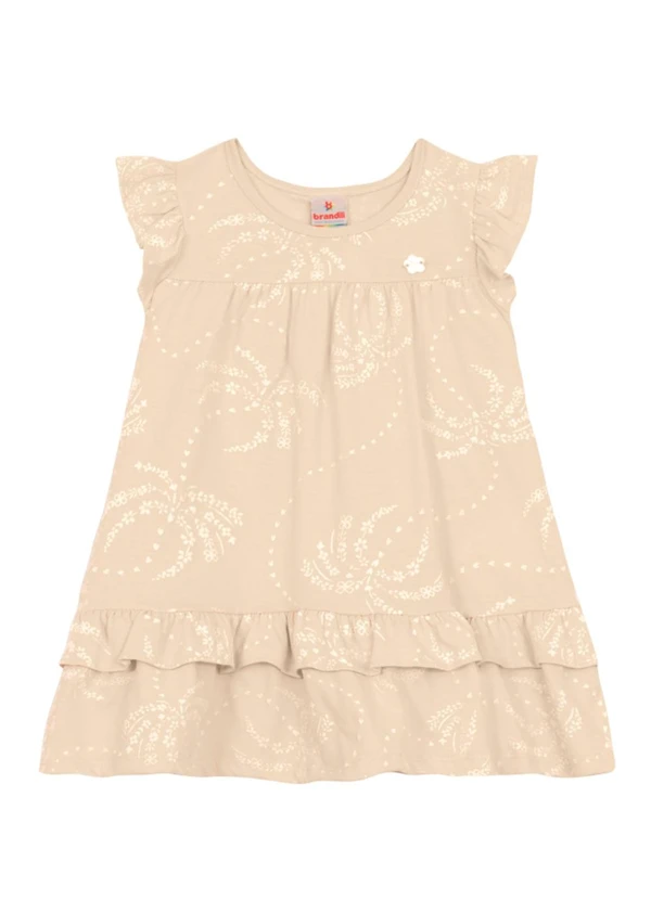 Brandili - Vestido Infantil Menina com Mini Flores Natural