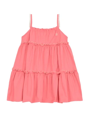 Brandili - Vestido Infantil Menina com Pompom Rosa - BRANDILI