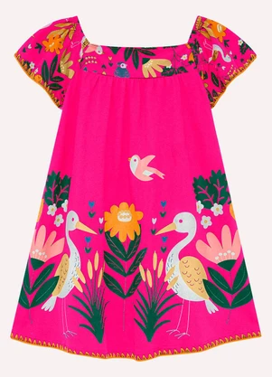 Nanai - Vestido Infantil Menina com Ponto Concha Rosa - NANAI