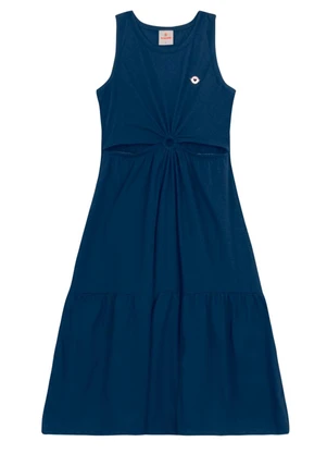 Brandili - Vestido Infantil Menina com Recortes Azul - BRANDILI