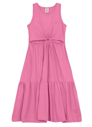 Brandili - Vestido Infantil Menina com Recortes Rosa - BRANDILI