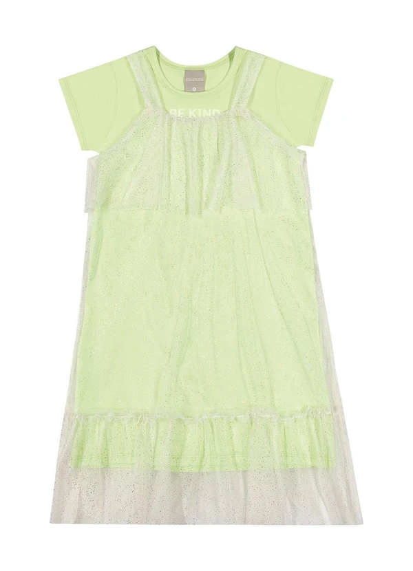 Colorittá - Vestido Infantil Menina com Sobreposição Tule Colo 2