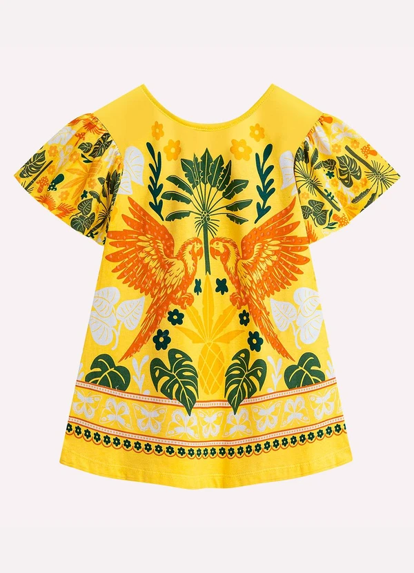 Nanai - Vestido Infantil Menina com Strass Amarelo