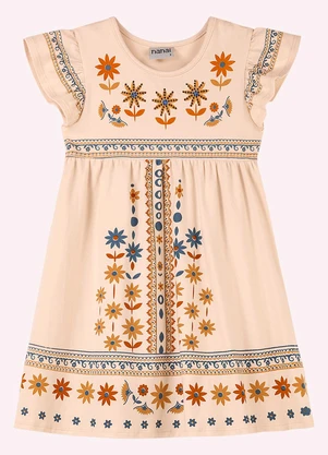 Nanai - Vestido Infantil Menina com Strass Bege - NANAI