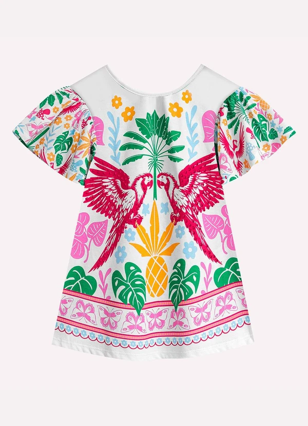 Nanai - Vestido Infantil Menina com Strass Branco 2