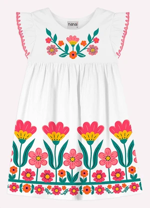 Nanai - Vestido Infantil Menina com Strass Branco - NANAI