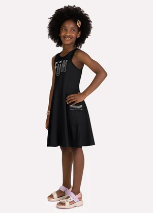 Kyly - Vestido Infantil Menina com Strass Preto - KYLY