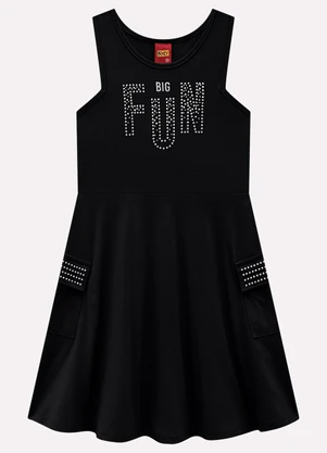 Kyly - Vestido Infantil Menina com Strass Preto - KYLY
