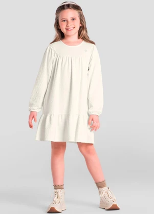 Brandili - Vestido Infantil Menina com Textura Natural - BRANDILI