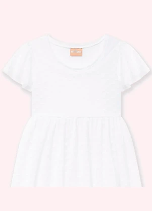 Milon - Vestido Infantil Menina com Tule Branco - MILON