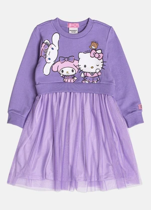 Momi - Vestido Infantil Menina com Tule da Hello Kitty - MOMI