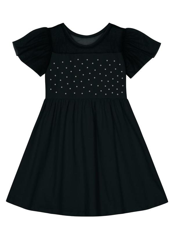 Kyly - Vestido Infantil Menina com Tule Preto