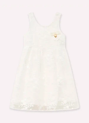 Milon - Vestido Infantil Menina com Tule Off White - MILON