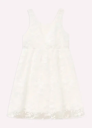Milon - Vestido Infantil Menina com Tule Off White - MILON