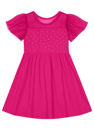 Kyly - Vestido Infantil Menina com Tule Pink - KYLY