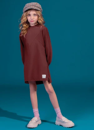 Colorittá - Vestido Infantil Menina Comfy Bufante Marrom - COLORITTÁ