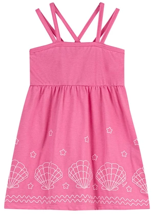 Elian - Vestido Infantil Menina Conchas Texturizado Rosa - ELIAN