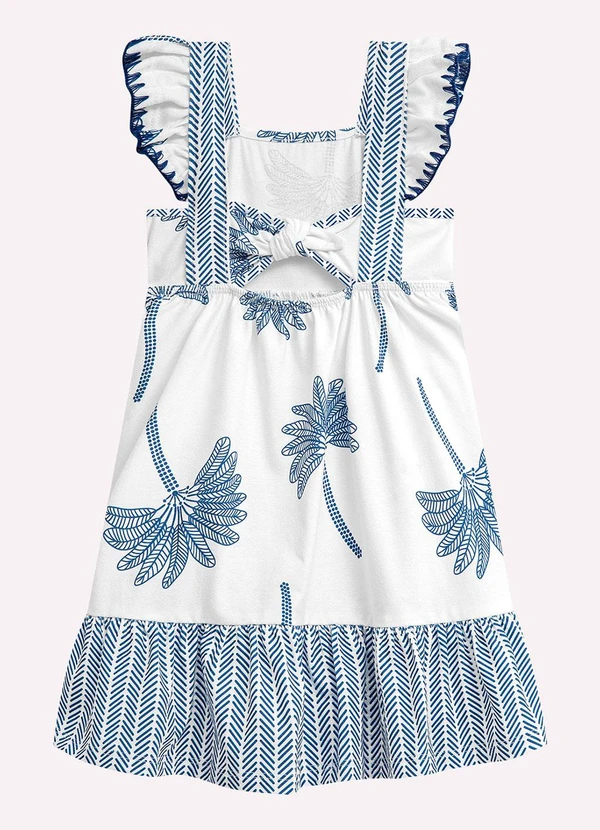 Nanai - Vestido Infantil Menina Coqueiros Branco 5