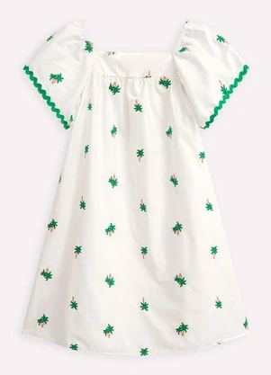 Nanai - Vestido Infantil Menina Coqueiros Off White - NANAI