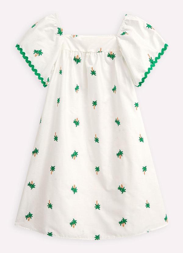 Nanai - Vestido Infantil Menina Coqueiros Off White 2