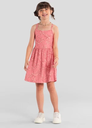 Brandili - Vestido Infantil Menina Coqueiros Rosa - BRANDILI