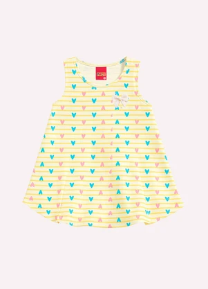 Kyly - Vestido Infantil Menina Coração Amarelo - KYLY