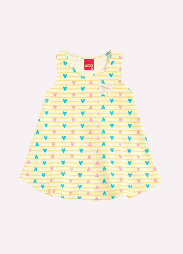 Kyly - Vestido Infantil Menina Coração Amarelo 1