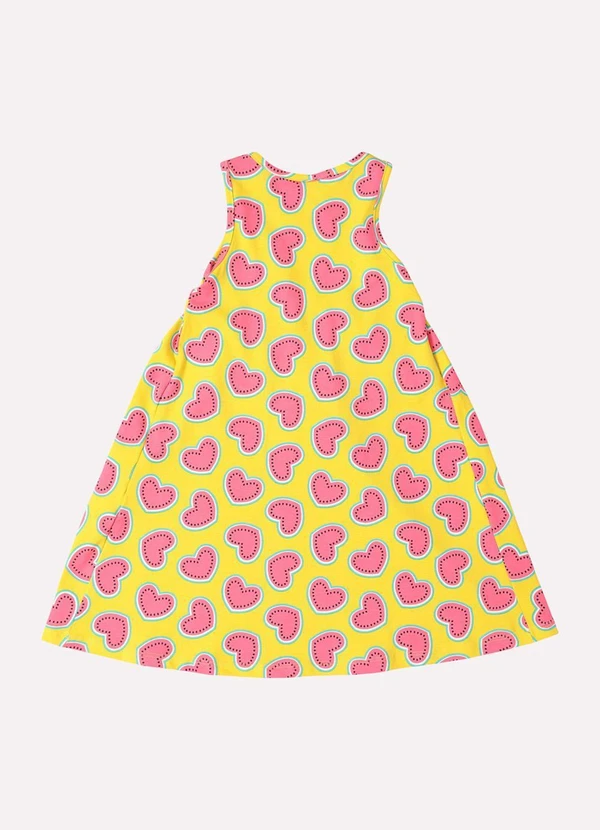 Kyly - Vestido Infantil Menina Coração Amarelo 3