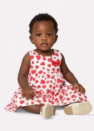 Kyly - Vestido Infantil Menina Coração Branco - KYLY