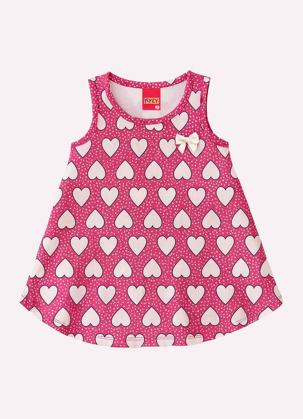 Kyly - Vestido Infantil Menina Coração Mangenta 1