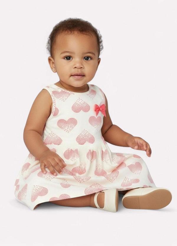 Kyly - Vestido Infantil Menina Coração Off White 2