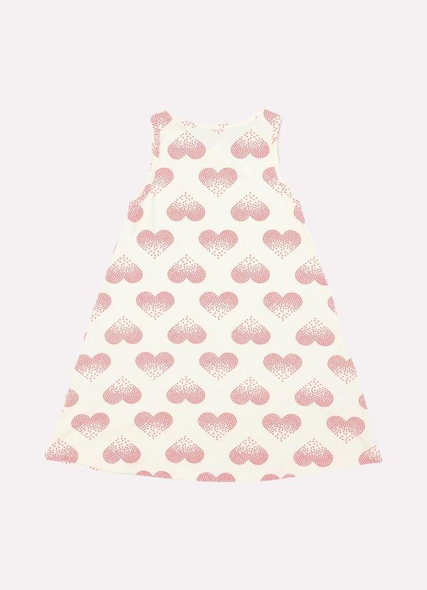 Kyly - Vestido Infantil Menina Coração Off White 3