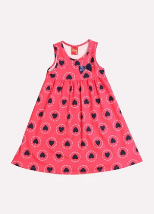 Kyly - Vestido Infantil Menina Coração Rosa - KYLY