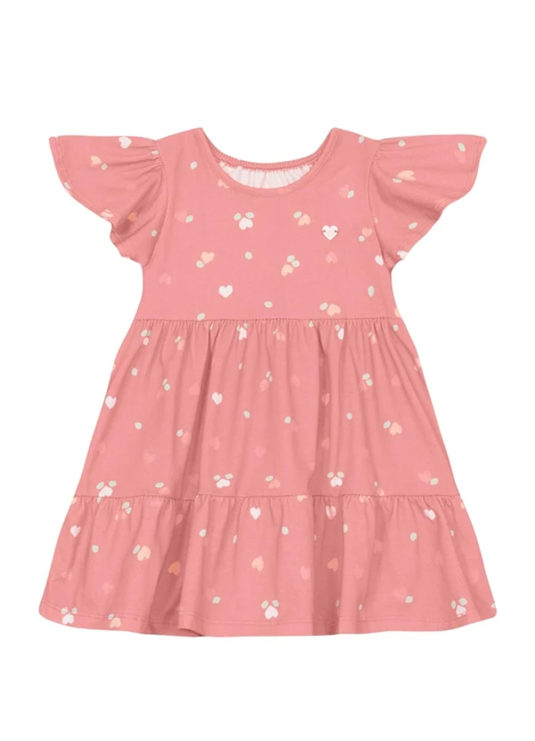 Brandili - Vestido Infantil Menina Coração Rosa 1