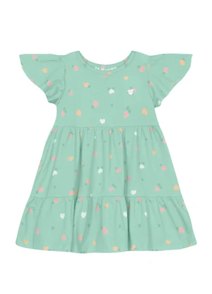 Brandili - Vestido Infantil Menina Coração Verde - BRANDILI