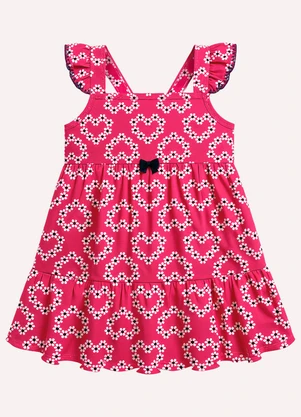 Kyly - Vestido Infantil Menina Corações Rosa - KYLY