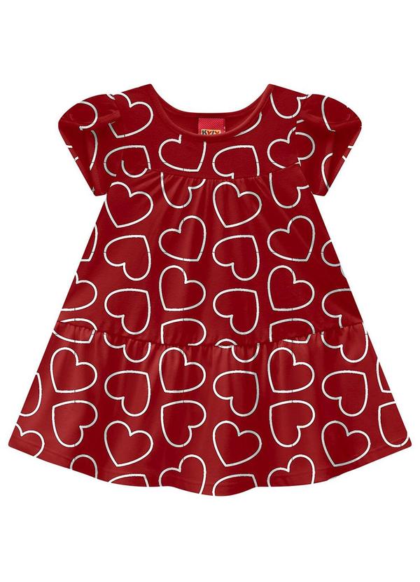 Kyly - Vestido Infantil Menina Corações Vermelho 2