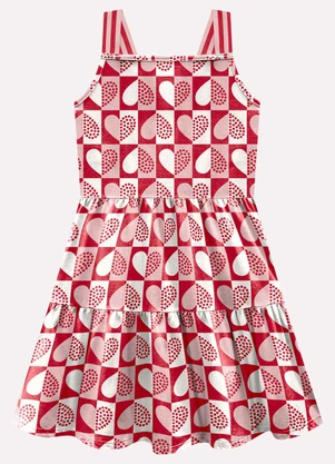 Kyly - Vestido Infantil Menina Corações Vermelho - KYLY