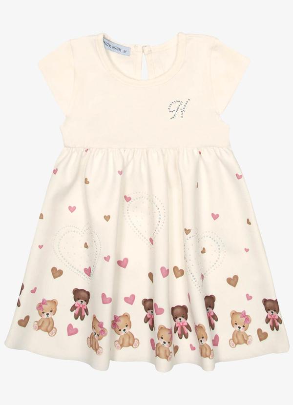 Trick Nick - Vestido Infantil Menina Cotton Bege