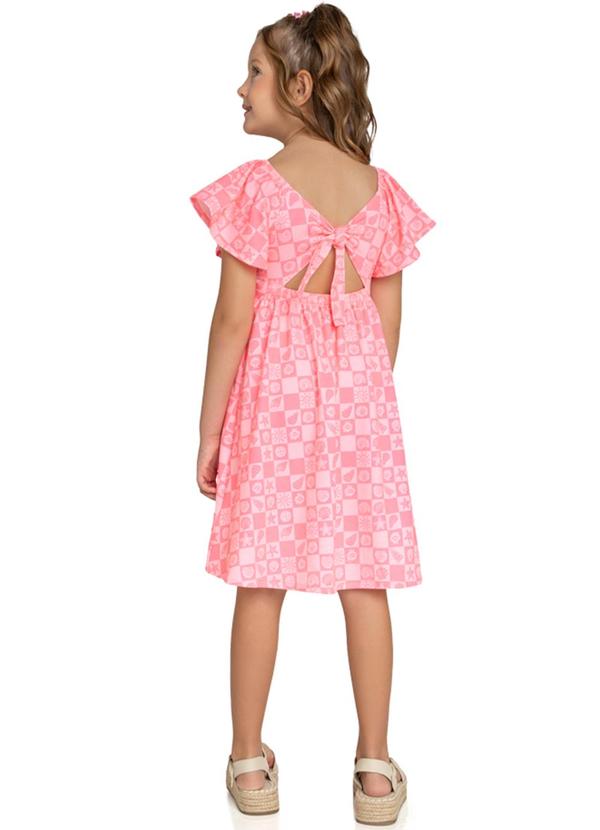 Marlan - Vestido Infantil Menina Cotton Grid Sea Rosa 2
