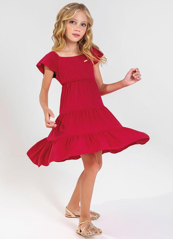 Colorittá - Vestido Infantil Menina Curto Coloritta Vermelho