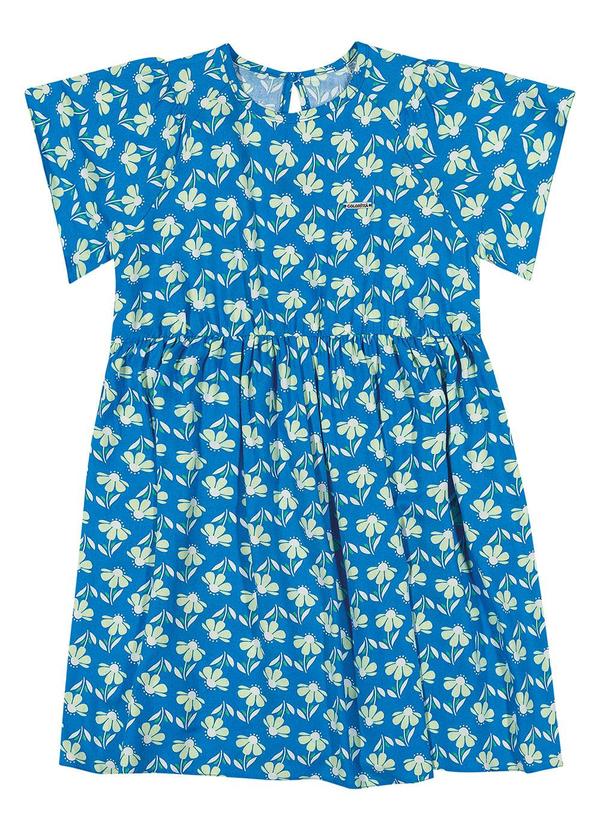 Colorittá - Vestido Infantil Menina Curto Flores Colorittá Azul