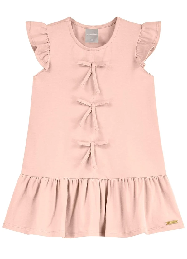 Colorittá - Vestido Infantil Menina Curto Laços Rosa 2