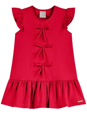 Colorittá - Vestido Infantil Menina Curto Laços Vermelho - COLORITTÁ