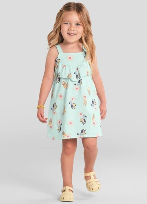 Brandili - Vestido Infantil Menina da Bluey Verde - BRANDILI