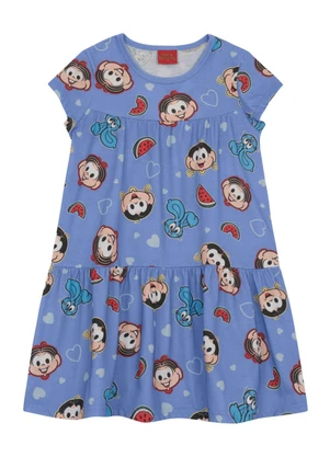 Brandili - Vestido Infantil Menina da Turma da Mônica Azul - BRANDILI