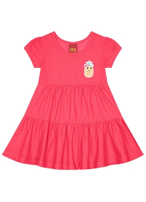 Kyly - Vestido Infantil Menina de Abacaxi Vermelho - KYLY