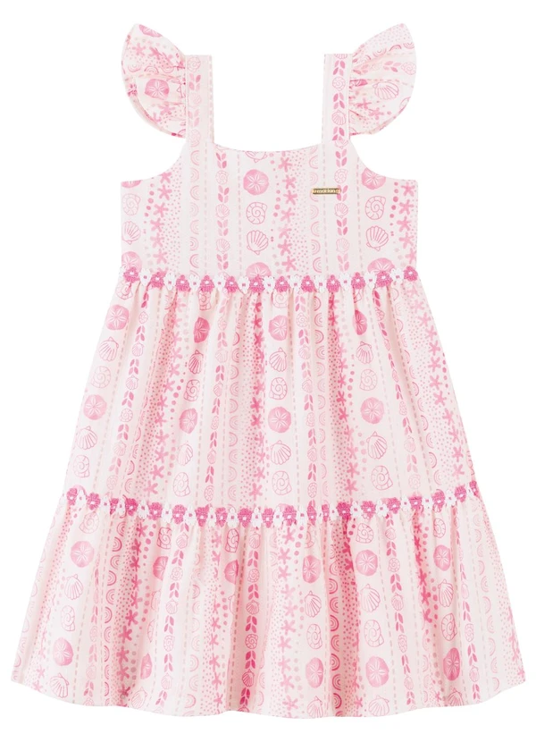 Marlan - Vestido Infantil Menina de Alças Cotton Rosa